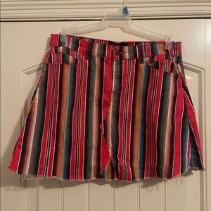 Serape denim skirt